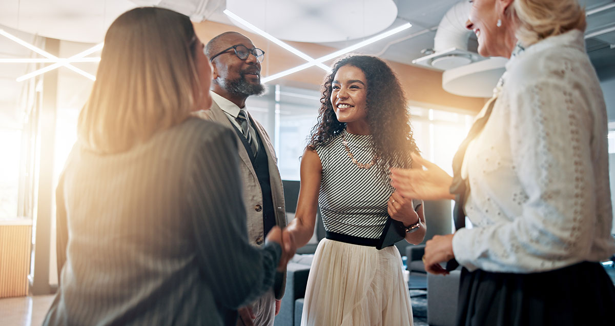 manager networking with clients